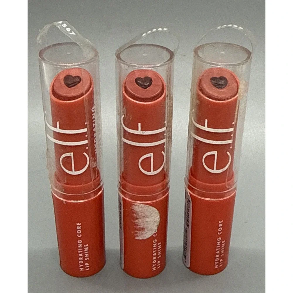3x elf Hydrating Core Lip Shine in Giddy, e.l.f. Tinted Lip Balm Lot of 3 Unseal